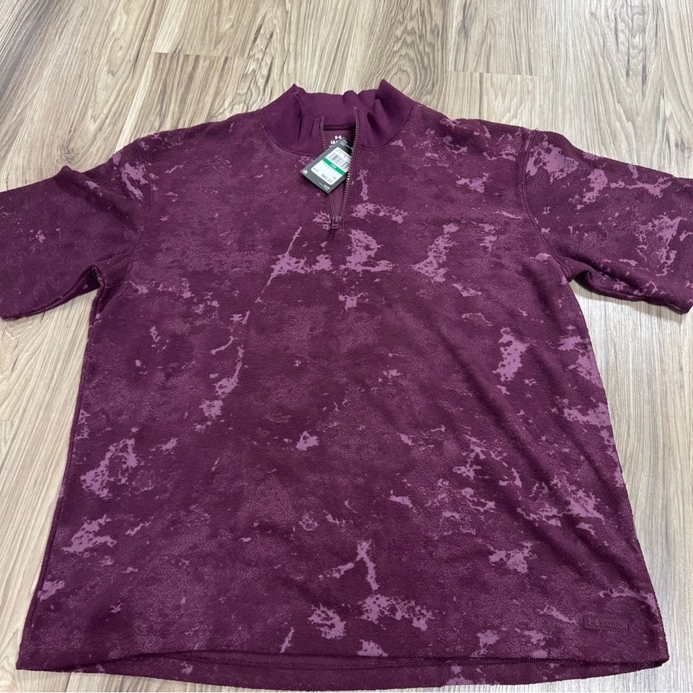 Under Armour Journey Terry 1/4 Zip Purple Maroon Tie Dye Men’s Large $85 NWT